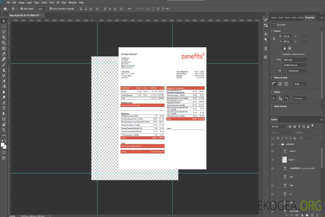 Fiche de paie de l'entreprise technologique américaine Zenefits template Fiche de paie de l'entreprise technologique américaine Zenefits template